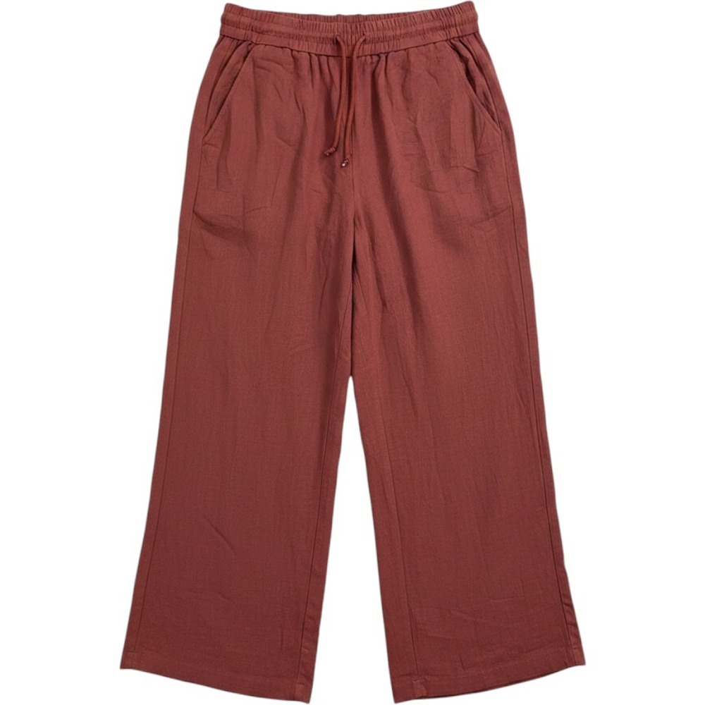 Halara Wide Leg Pants Womens Large Terracotta Elastic Waist Drawstring Pockets